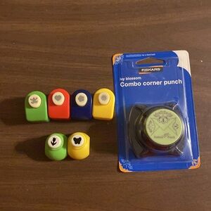 Smaller Paper Cutter Punches 6 Count and 1 Combo Corner punch